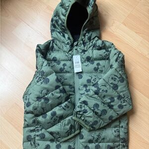 GAP Kids Green Mickey Mouse Puffer Jacket